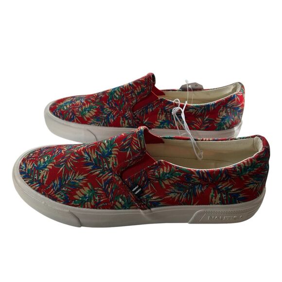 NEW Nautica SLIP ON Loafers Shoes Sneakers CANDLER Red Palm - Men's Size 10 - Picture 3 of 8